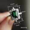 Ring Copper Square Geometric Crown Flower Women's Jewelry