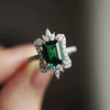 Ring Copper Square Geometric Crown Flower Women's Jewelry