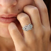 Ring Copper Zircon Geometric Cross Knot Design Women's Niche Exquisite Fashion