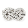 Ring Copper Zircon Geometric Cross Knot Design Women's Niche Exquisite Fashion