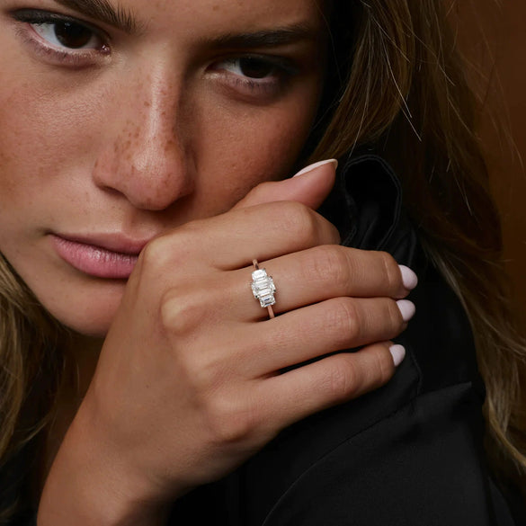 Ring Copper Zircon Geometric Light Luxury Women's Fashion Jewelry