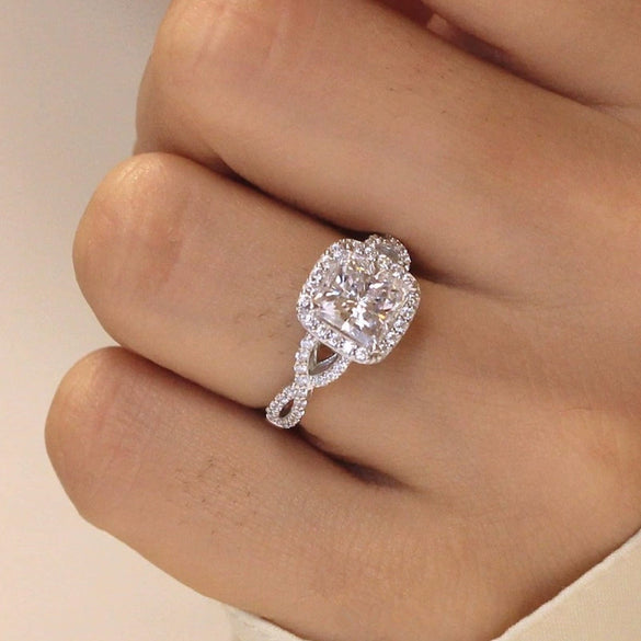 Ring Copper Zircon Geometric Princess Style