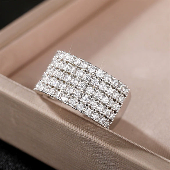 Ring Copper Zircon Geometric Style
