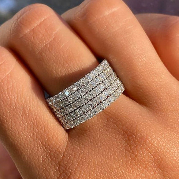 Ring Copper Zircon Geometric Style