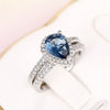Ring Copper Zircon Water Drop Pear Shape Geometric Style Unisex
