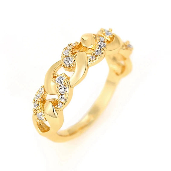 Ring Copper Zirconia Geometric Unisex Hip Hop Business Accessories
