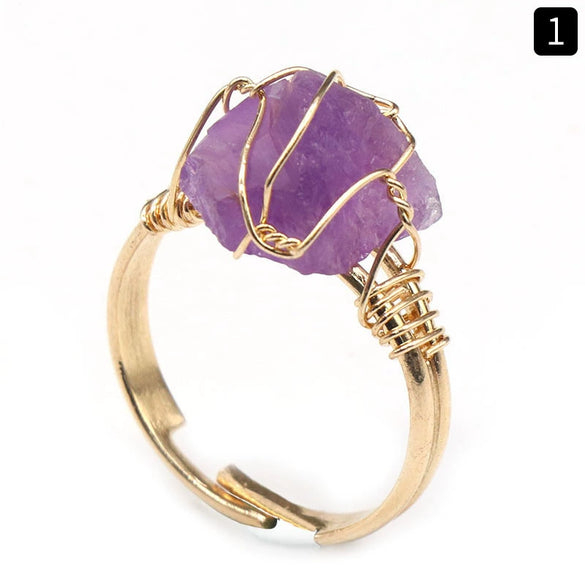 Ring Crystal Agate Natural Amethyst Citrine Grinding And Polishing