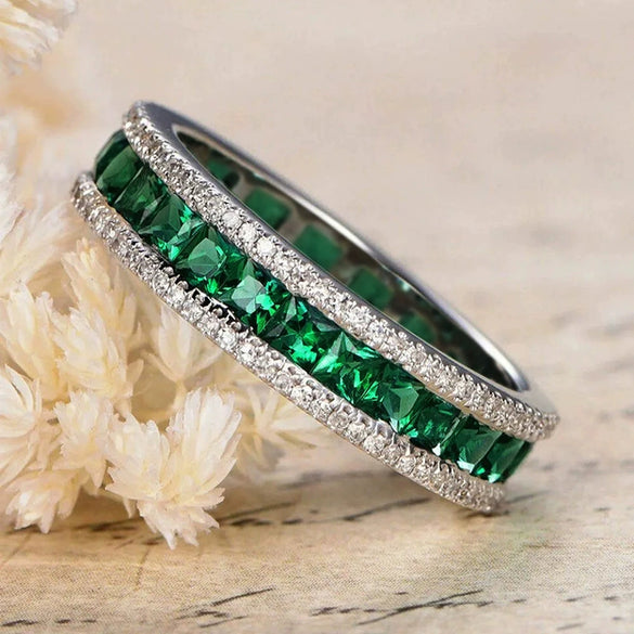 Ring Elegant Geometric Copper Zirconia Women's Jewelry