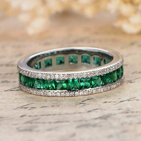 Ring Elegant Geometric Copper Zirconia Women's Jewelry