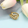 Ring Geometrically Shaped Irregular Titanium Steel Electroplated 14K Gold
