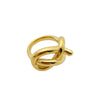 Ring Geometrically Shaped Irregular Titanium Steel Electroplated 14K Gold