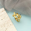 Ring Geometrically Shaped Irregular Titanium Steel Electroplated 14K Gold