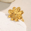 Ring Hand Jewelry Stainless Steel Electroplated 18K Gold Flower Style
