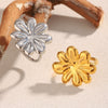 Ring Hand Jewelry Stainless Steel Electroplated 18K Gold Flower Style