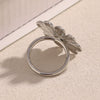 Ring Hand Jewelry Stainless Steel Electroplated 18K Gold Flower Style