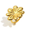 Ring Hand Jewelry Stainless Steel Electroplated 18K Gold Flower Style