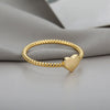 Ring Heartshaped Copper 18K Goldplated Minimalist Pattern