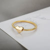 Ring Heartshaped Copper 18K Goldplated Minimalist Pattern