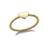 Ring Heartshaped Copper 18K Goldplated Minimalist Pattern