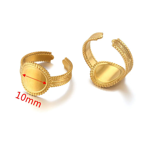 Ring Holder Stainless Steel Round Titanium Steel 18K Gold Plated Electroplating Jewelry Blank Tray