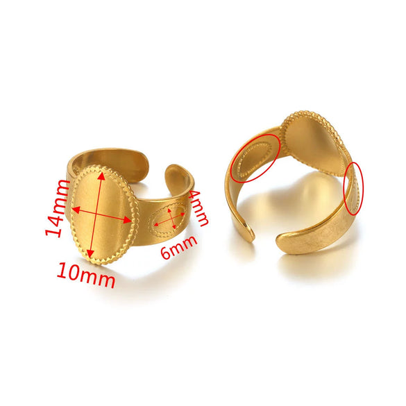 Ring Holder Stainless Steel Round Titanium Steel 18K Gold Plated Electroplating Jewelry Blank Tray