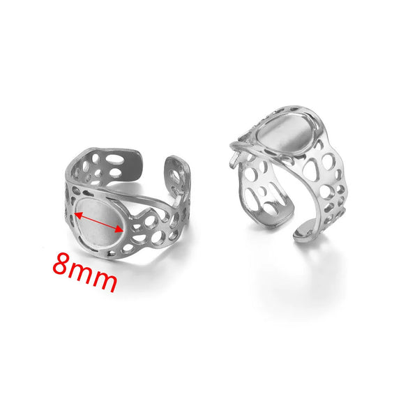 Ring Holder Stainless Steel Round Titanium Steel 18K Gold Plated Electroplating Jewelry Blank Tray