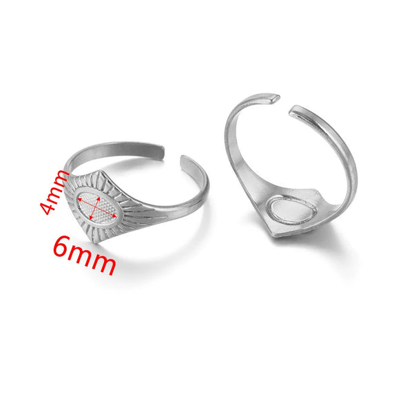 Ring Holder Stainless Steel Round Titanium Steel 18K Gold Plated Electroplating Jewelry Blank Tray