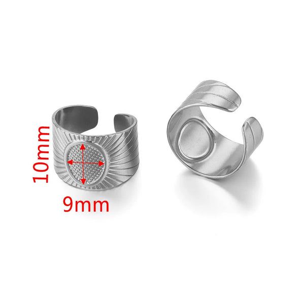 Ring Holder Stainless Steel Round Titanium Steel 18K Gold Plated Electroplating Jewelry Blank Tray