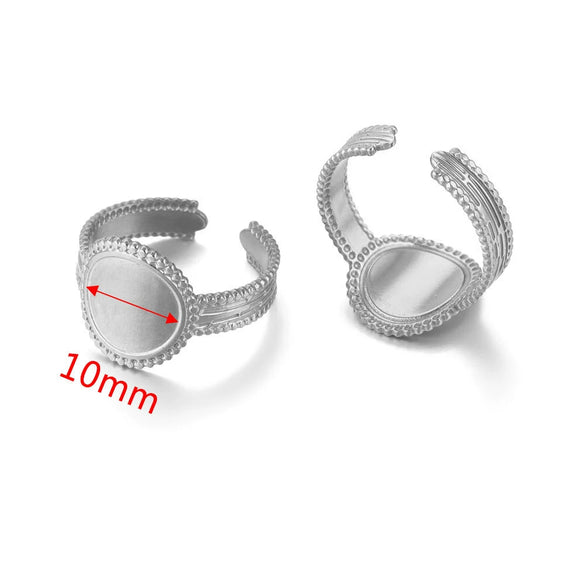 Ring Holder Stainless Steel Round Titanium Steel 18K Gold Plated Electroplating Jewelry Blank Tray