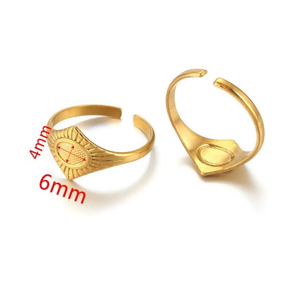Ring Holder Stainless Steel Round Titanium Steel 18K Gold Plated Electroplating Jewelry Blank Tray