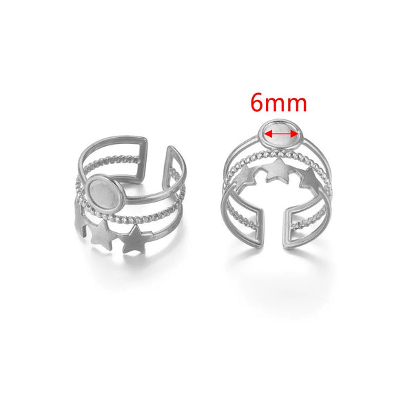 Ring Holder Stainless Steel Round Titanium Steel 18K Gold Plated Electroplating Jewelry Blank Tray