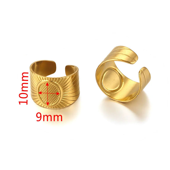 Ring Holder Stainless Steel Round Titanium Steel 18K Gold Plated Electroplating Jewelry Blank Tray