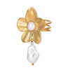 Ring Imitation Pearl Inlaid Titanium Steel Stainless Steel 18K Gold Plated Bow Design Light Luxury Style