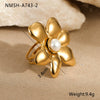 Ring Imitation Pearl Inlaid Titanium Steel Stainless Steel 18K Gold Plated Bow Design Light Luxury Style