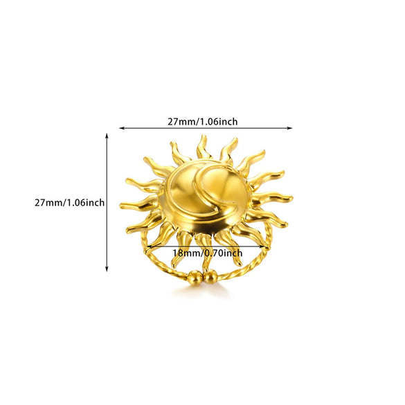 Ring Jewelry Stainless Steel Heartshaped Starfish Geometric Style Electroplating