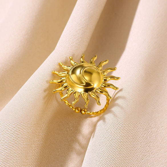 Ring Jewelry Stainless Steel Heartshaped Starfish Geometric Style Electroplating