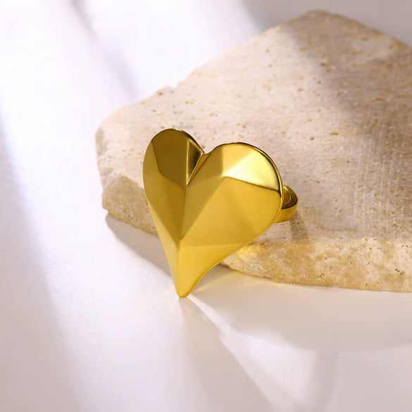 Ring Jewelry Stainless Steel Heartshaped Starfish Geometric Style Electroplating