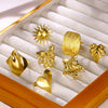 Ring Jewelry Stainless Steel Heartshaped Starfish Geometric Style Electroplating