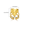 Ring Jewelry Stainless Steel Heartshaped Starfish Geometric Style Electroplating