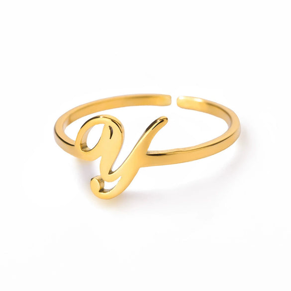 Ring Jewelry Stainless Steel Letter Pattern Electroplating Creative Fashion