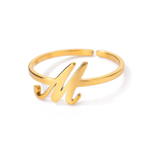 Ring Jewelry Stainless Steel Letter Pattern Electroplating Creative Fashion