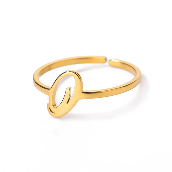 Ring Jewelry Stainless Steel Letter Pattern Electroplating Creative Fashion