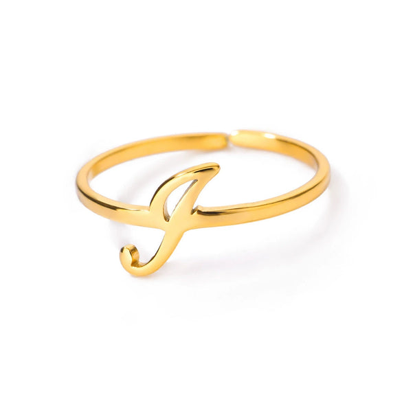 Ring Jewelry Stainless Steel Letter Pattern Electroplating Creative Fashion