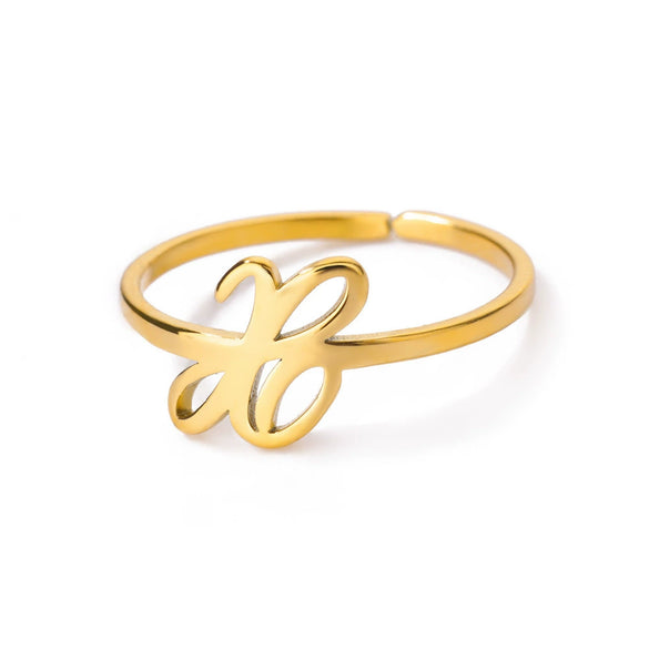 Ring Jewelry Stainless Steel Letter Pattern Electroplating Creative Fashion