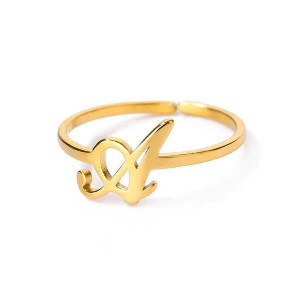 Ring Jewelry Stainless Steel Letter Pattern Electroplating Creative Fashion