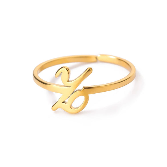 Ring Jewelry Stainless Steel Letter Pattern Electroplating Creative Fashion