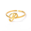 Ring Jewelry Stainless Steel Letter Pattern Electroplating Creative Fashion