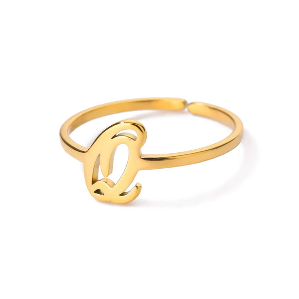 Ring Jewelry Stainless Steel Letter Pattern Electroplating Creative Fashion