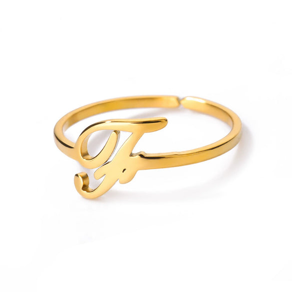 Ring Jewelry Stainless Steel Letter Pattern Electroplating Creative Fashion