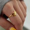 Ring Jewelry Stainless Steel Letter Pattern Electroplating Creative Fashion